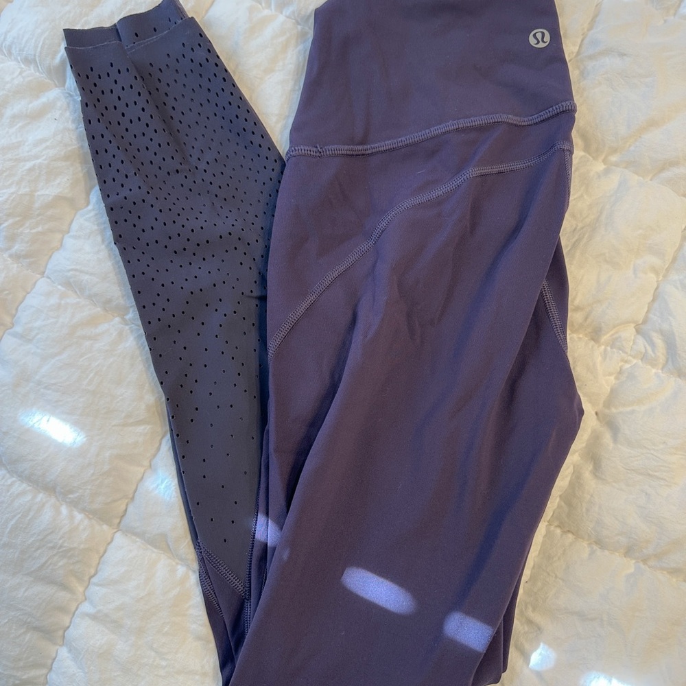 lululemon athletica Purple and Black Leggings